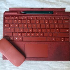 Microsoft Red Tablet Keyboard with Pen and Mouse